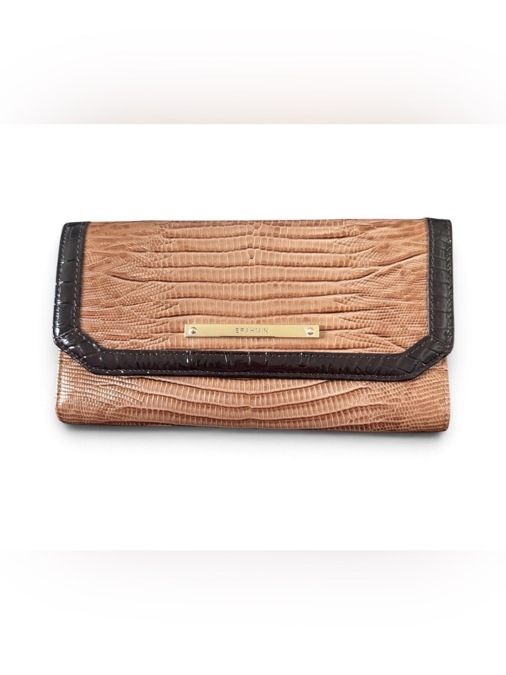 Brahmin Vintage Croc Embossed Leather Wallet